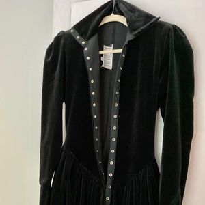 Norma Kamali vintage black velvet dress 80s